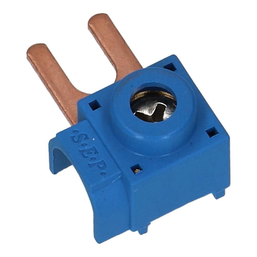 Aftakblok vork blauw 1 fase 25mm² zijkant