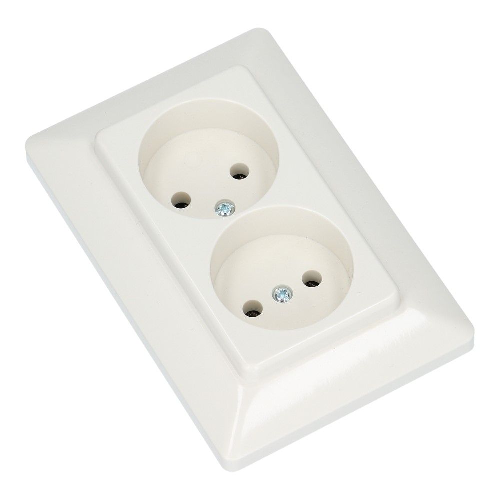 Wandcontactdoos dubbel MIKRO 1014 zonder randaard