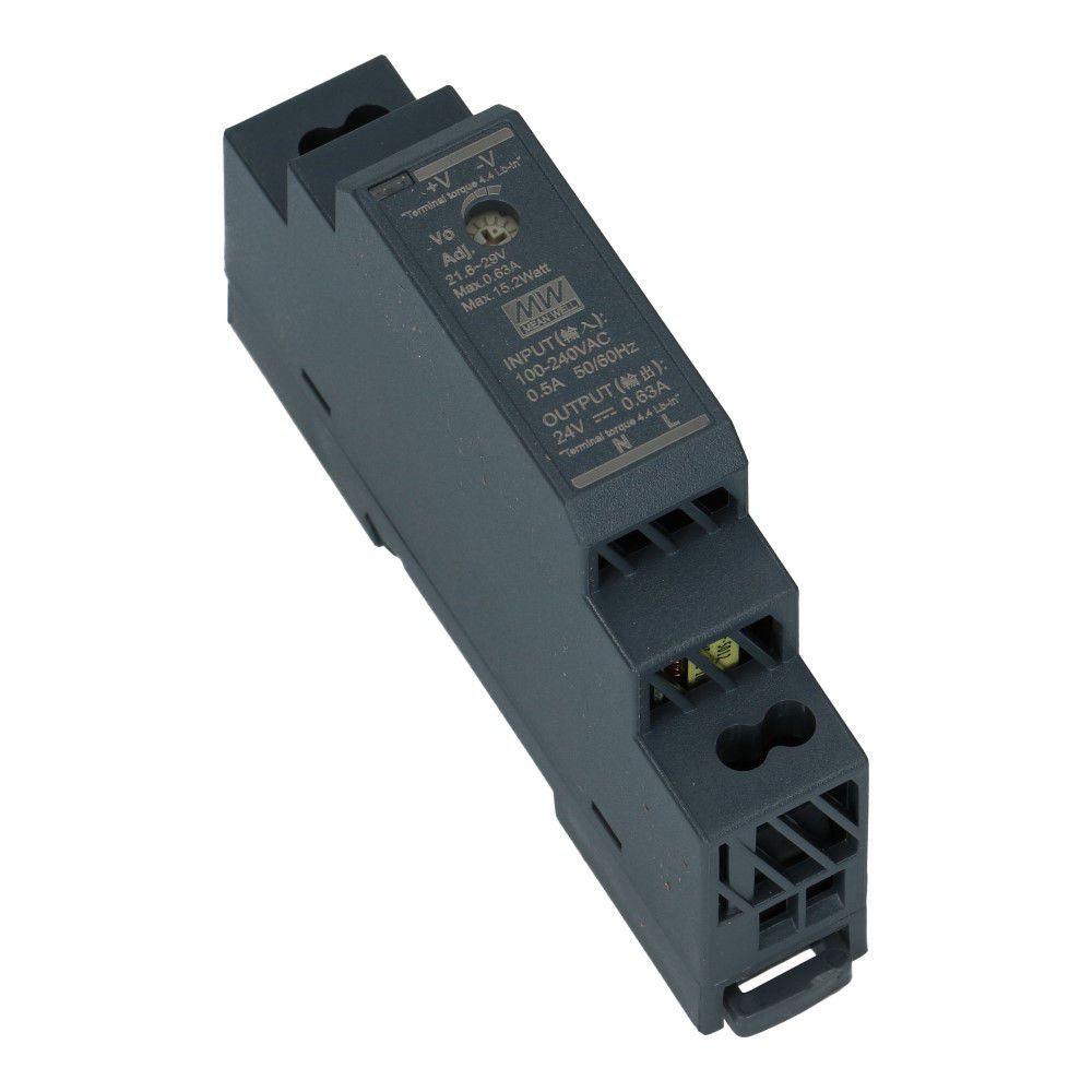 Voeding 24VDC 15W 0.63A dinrail ingang 85-264VAC