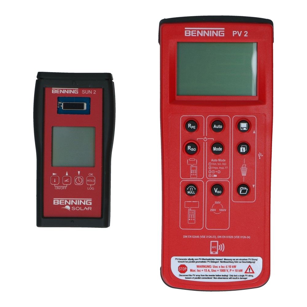 PV installatietester set PV 2 en karakteristiek curve meettoestel