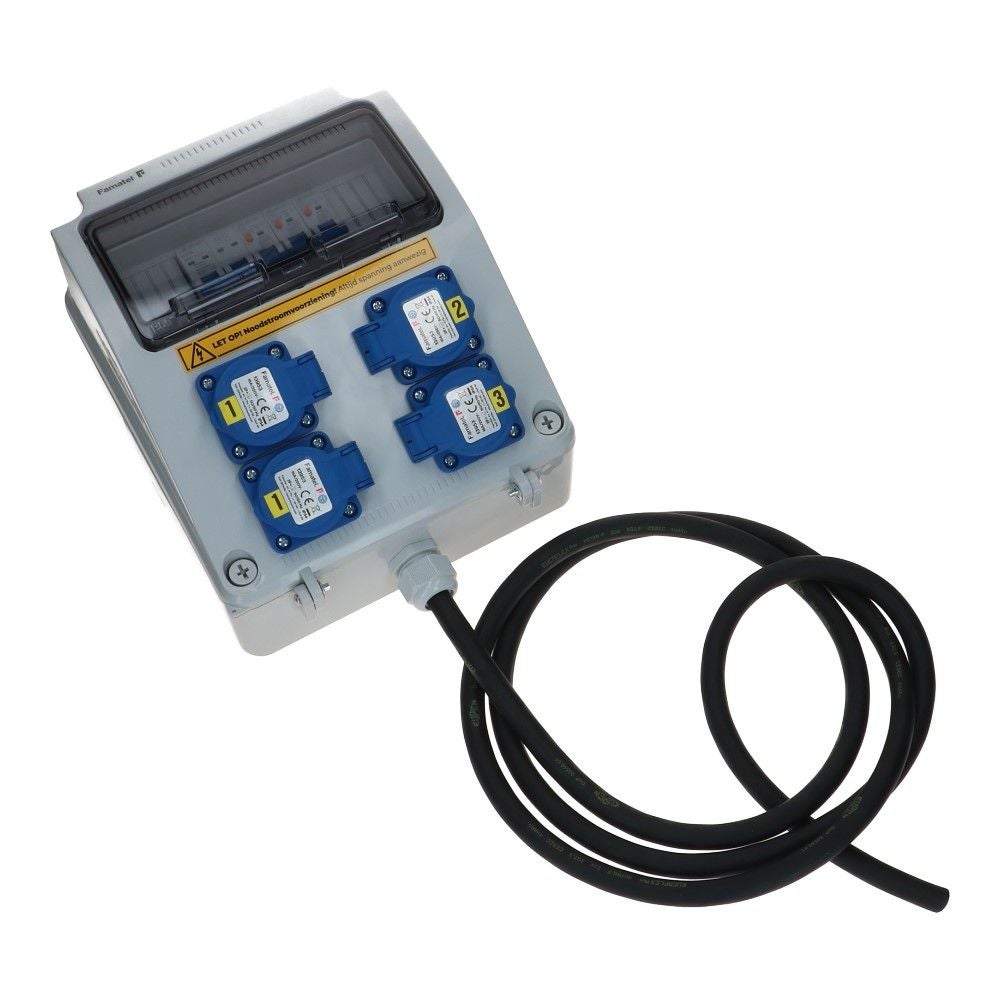 Noodstroom verdeelunit 3 fase IP54 2 meter