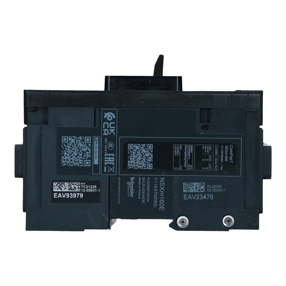 Installatieautomaat 3 polig + nul 80A TM-D 16kA Compact NSXm160E Everlink