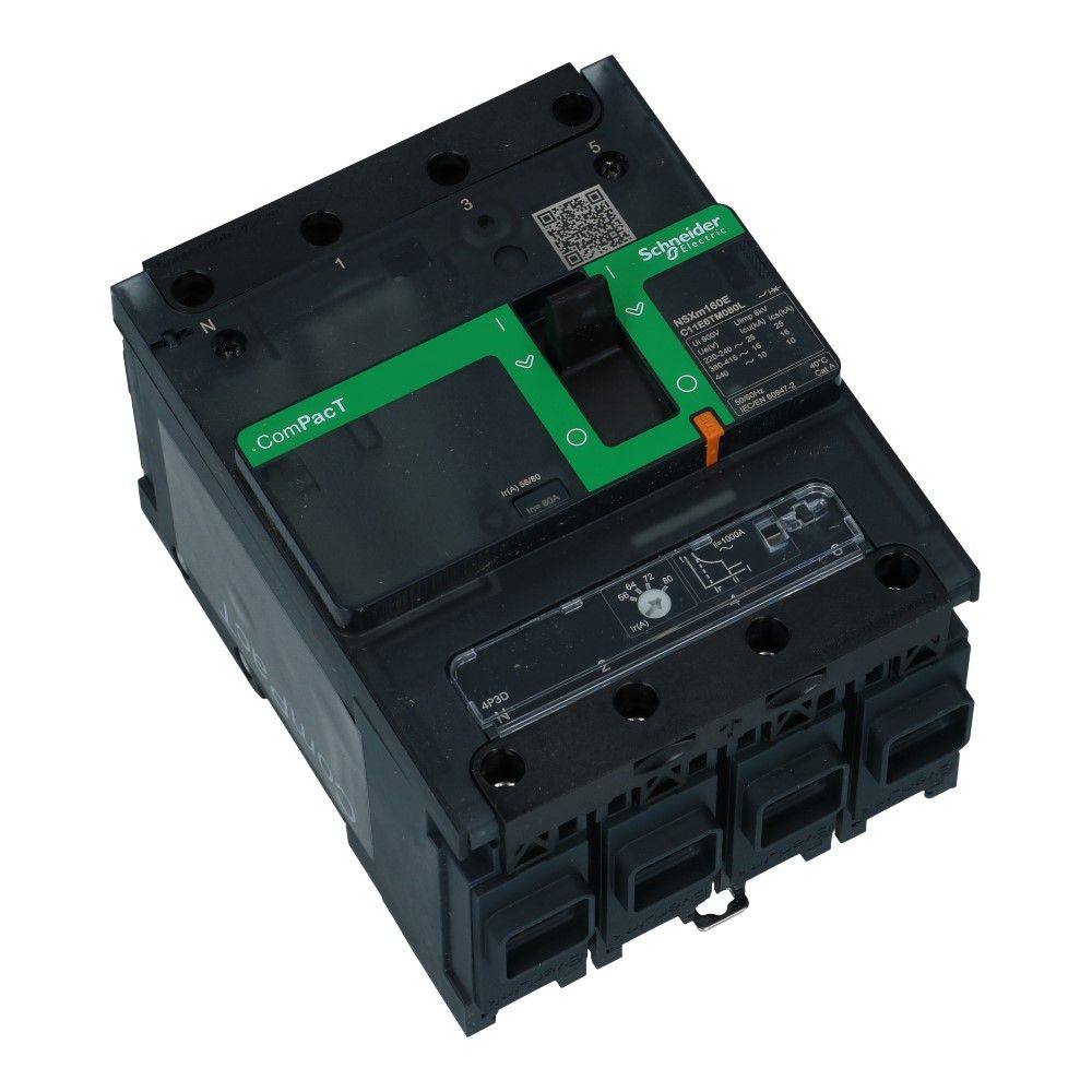 Installatieautomaat 3 polig + nul 63A TM-D 16kA Compact NSXm160E Everlink