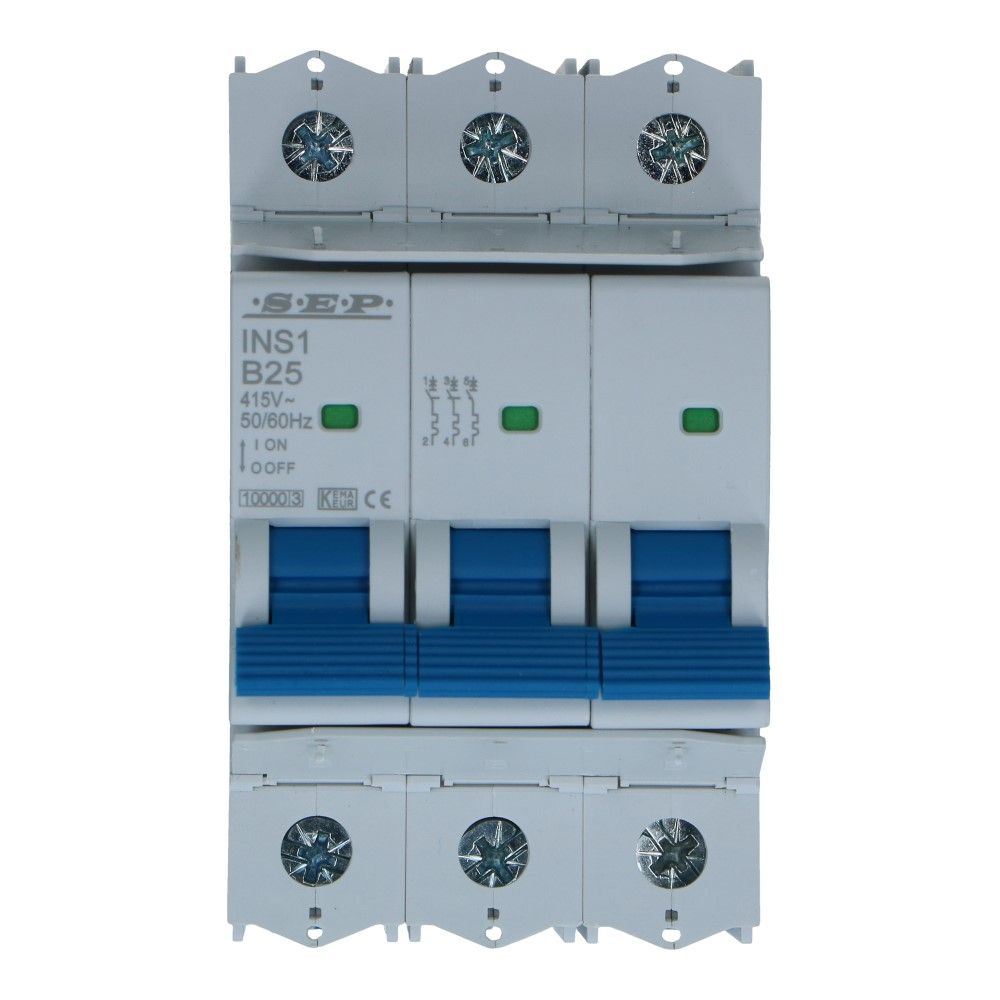 Installatieautomaat  3 polig 6A karakteristiek B 10/15kA INS1