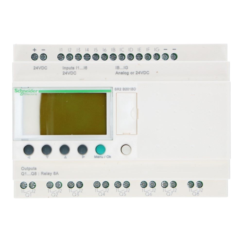 Zelio PLC met klok 20I-O 12in 8uit met scherm 24VDC