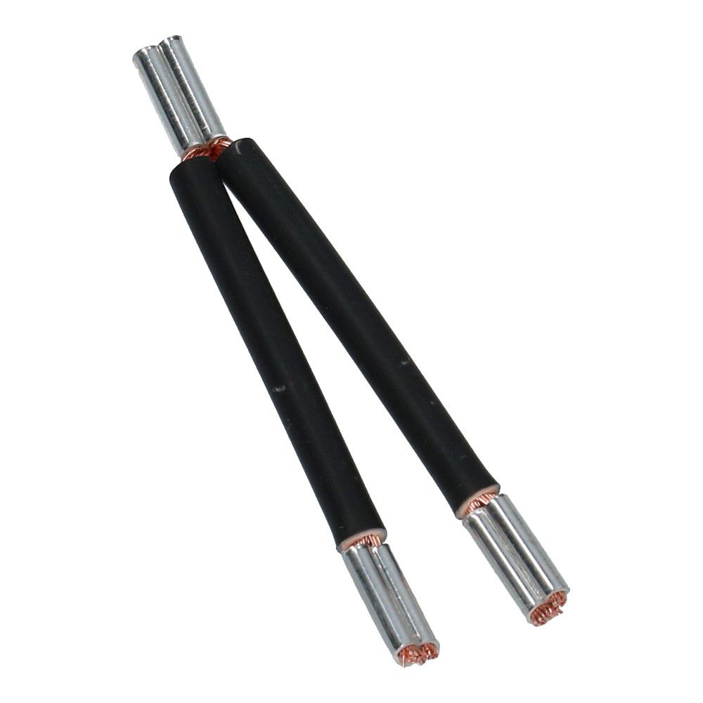 Montagedraad met vertind huls dubbel zwart 2.5mm² 320-320mm halogeenvrij 90°C 