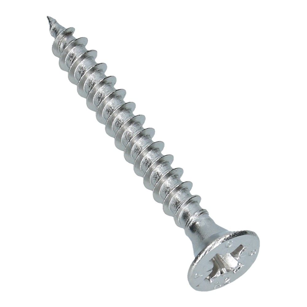 Spaanplaatschroef 6x50 Platkop RVS A2 PZ3 - 200 stuks