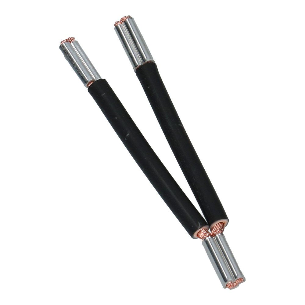 Montagedraad met vertind huls dubbel zwart 2.5mm² 370-100mm halogeenvrij 90°C 