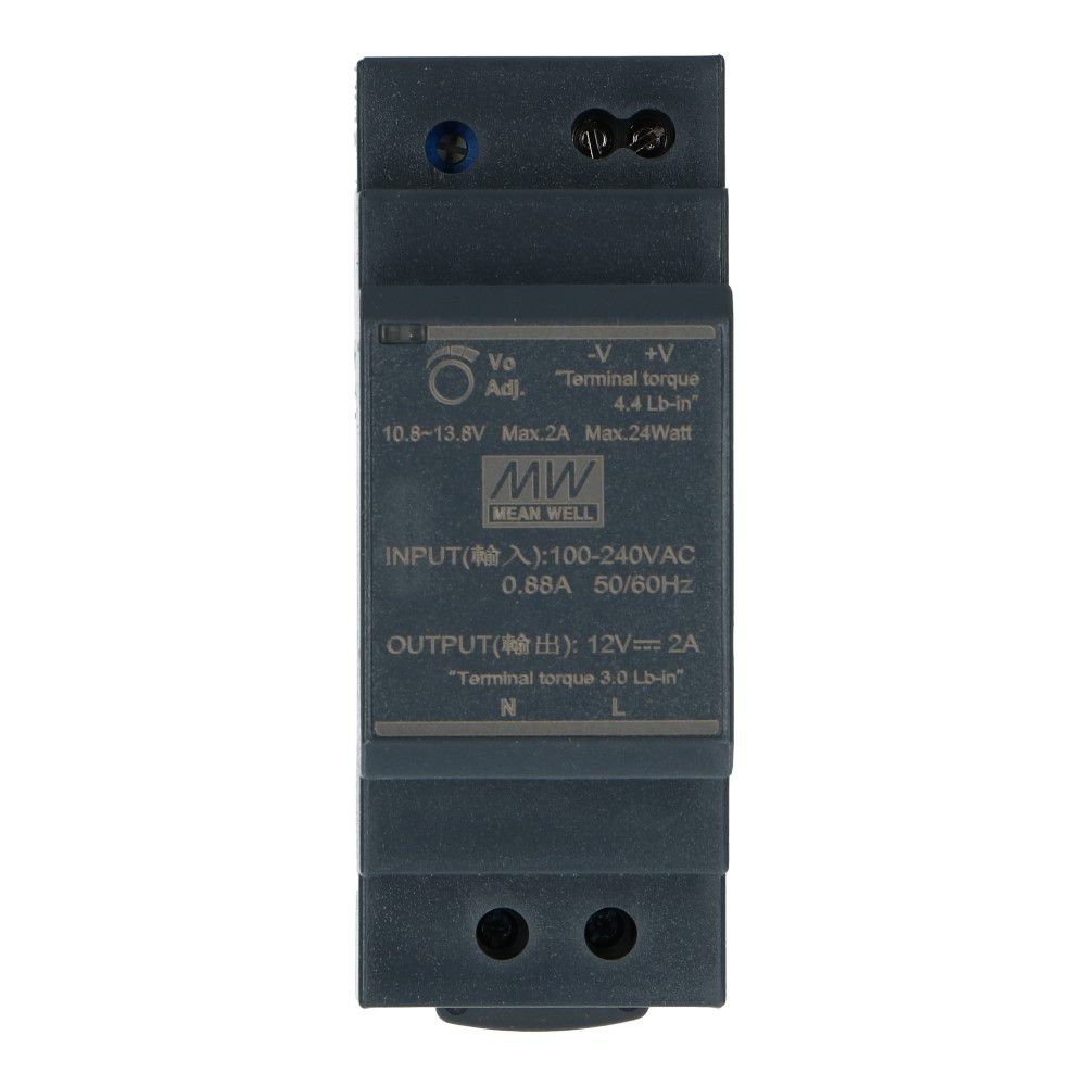 Voeding 12VDC 24W 2A dinrail ingang 85-264VAC