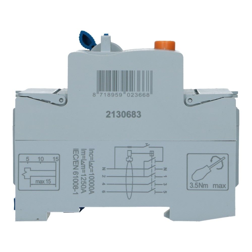 Aardlekschakelaar 63A 4 polig 100mA Type A 10kA RCD1