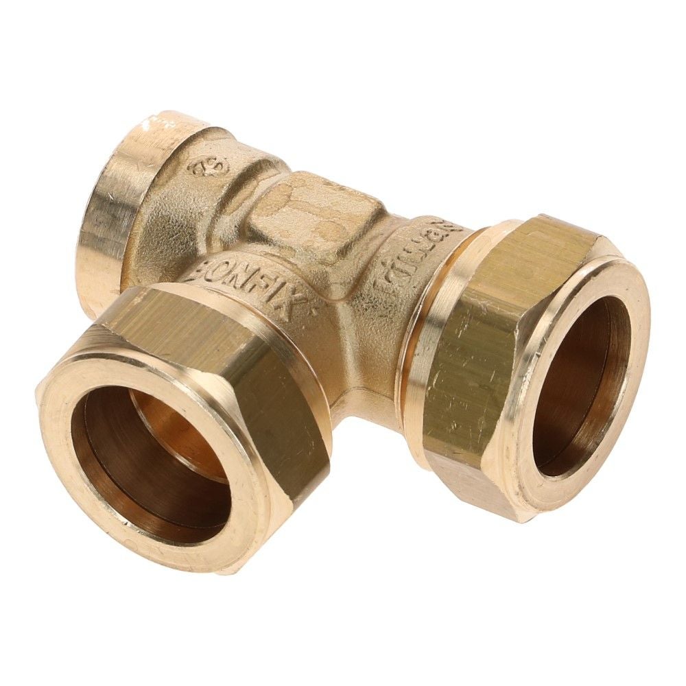 BONFIX Knel messing T-stuk 22 x 22 x 1/2 mm