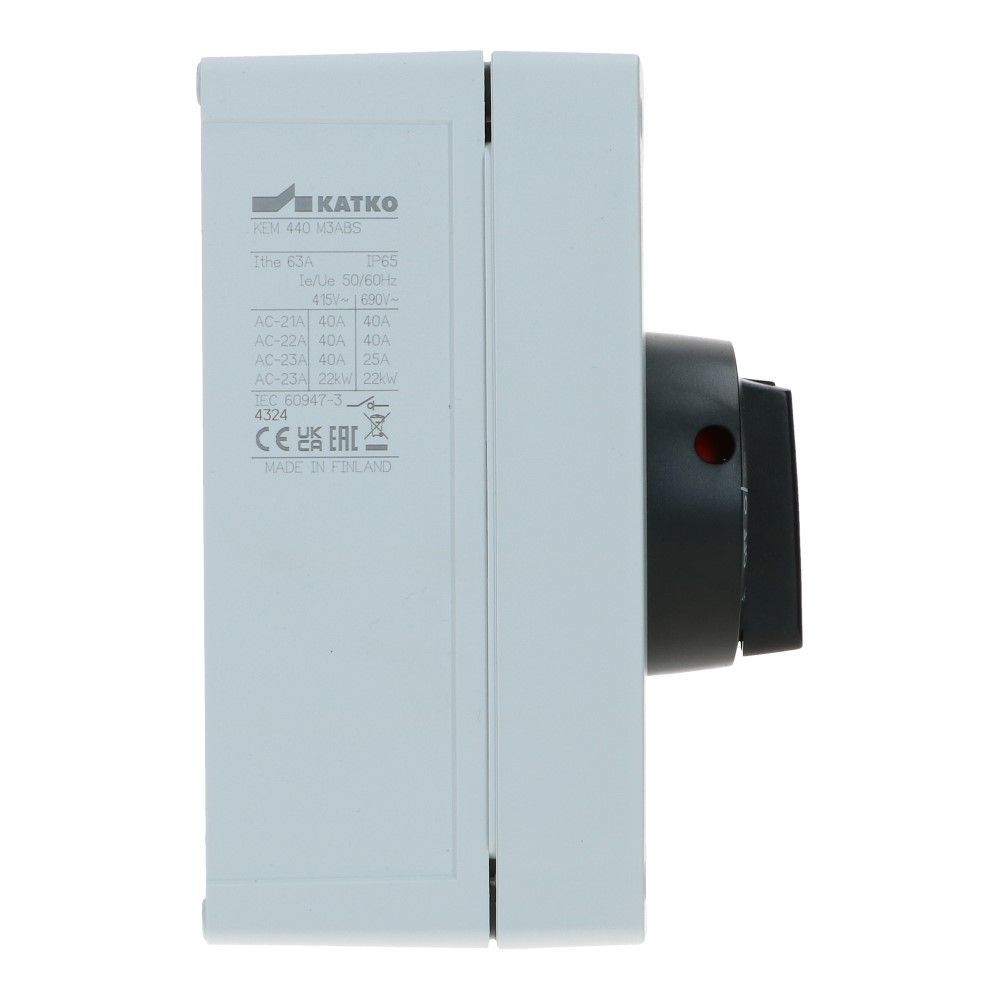 Werkschakelaar IP65 4 polig 40A 144x190x131mm zwart hendel ABS AC22-40A