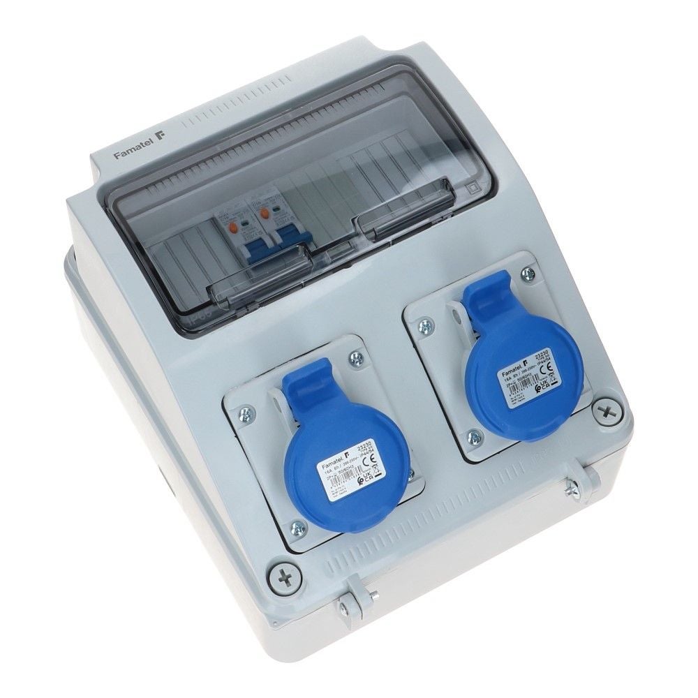 Wandverdeelkast IP54 beveiligd: 2x CEE 16A 3p