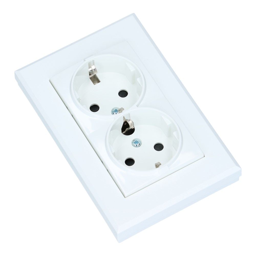 Wandcontactdoos dubbel ART 9010 kinderveilig
