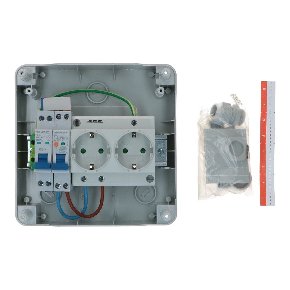 Noodstroom verdeler 2xwcd Aardlekautomaat 16A B 30mA