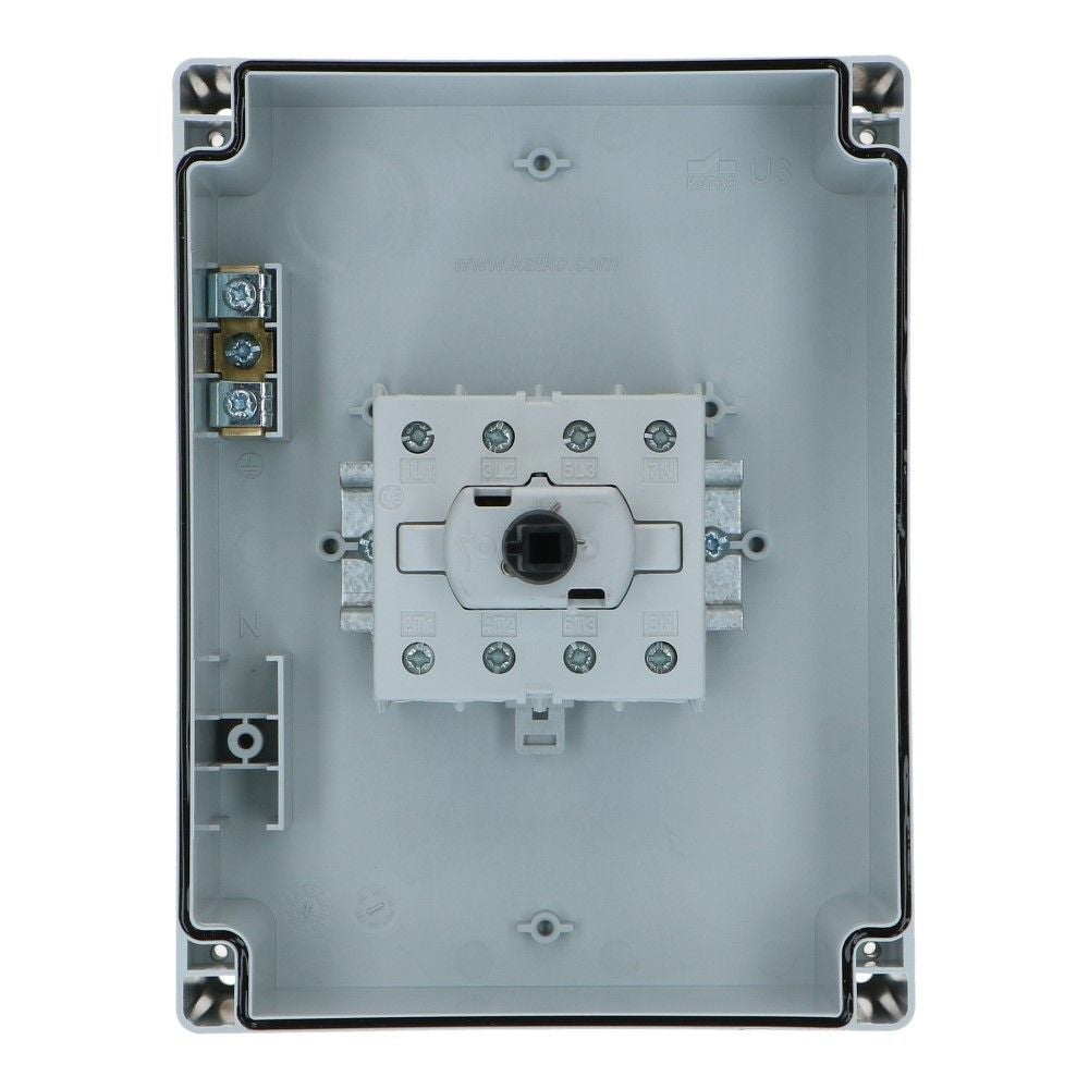 Werkschakelaar IP65 4 polig 80A 144x190x131mm zwart hendel ABS AC22-63A
