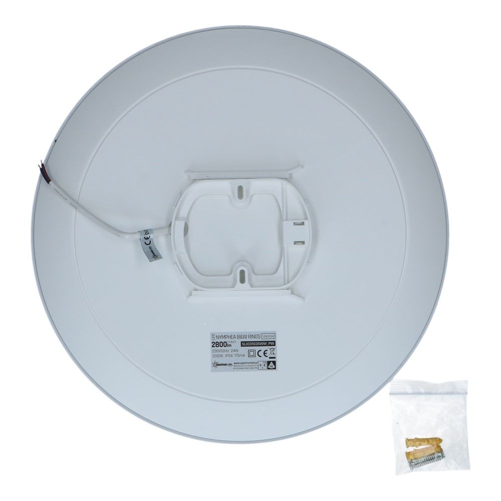 LED plafondlamp IP54 32W 3400lm 4000K met sensor incl. zwarte omranding 380mm