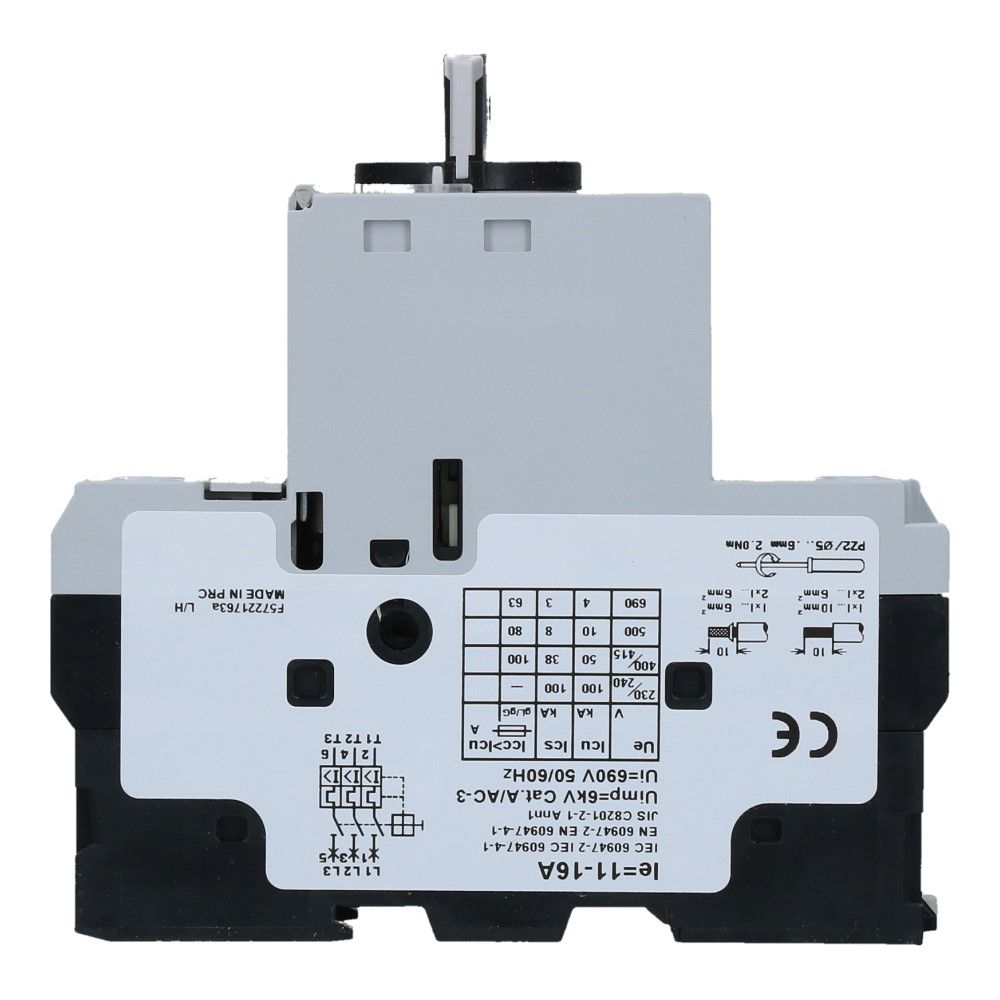11-16A Motorbeveiligingsschakelaar 415VAC 50kA