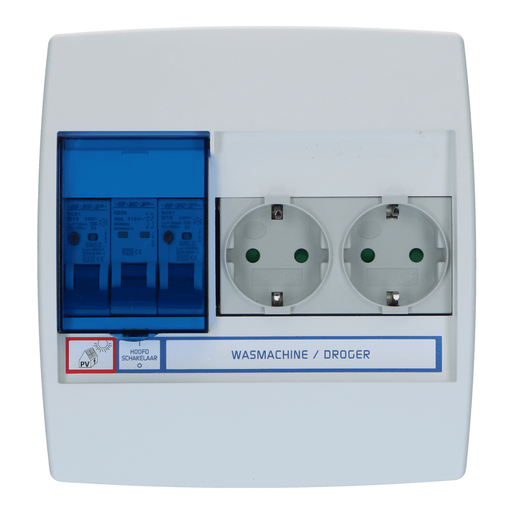 PV verdeler Blue-line 2xwcd Aardlekautomaat 20A B 100mA