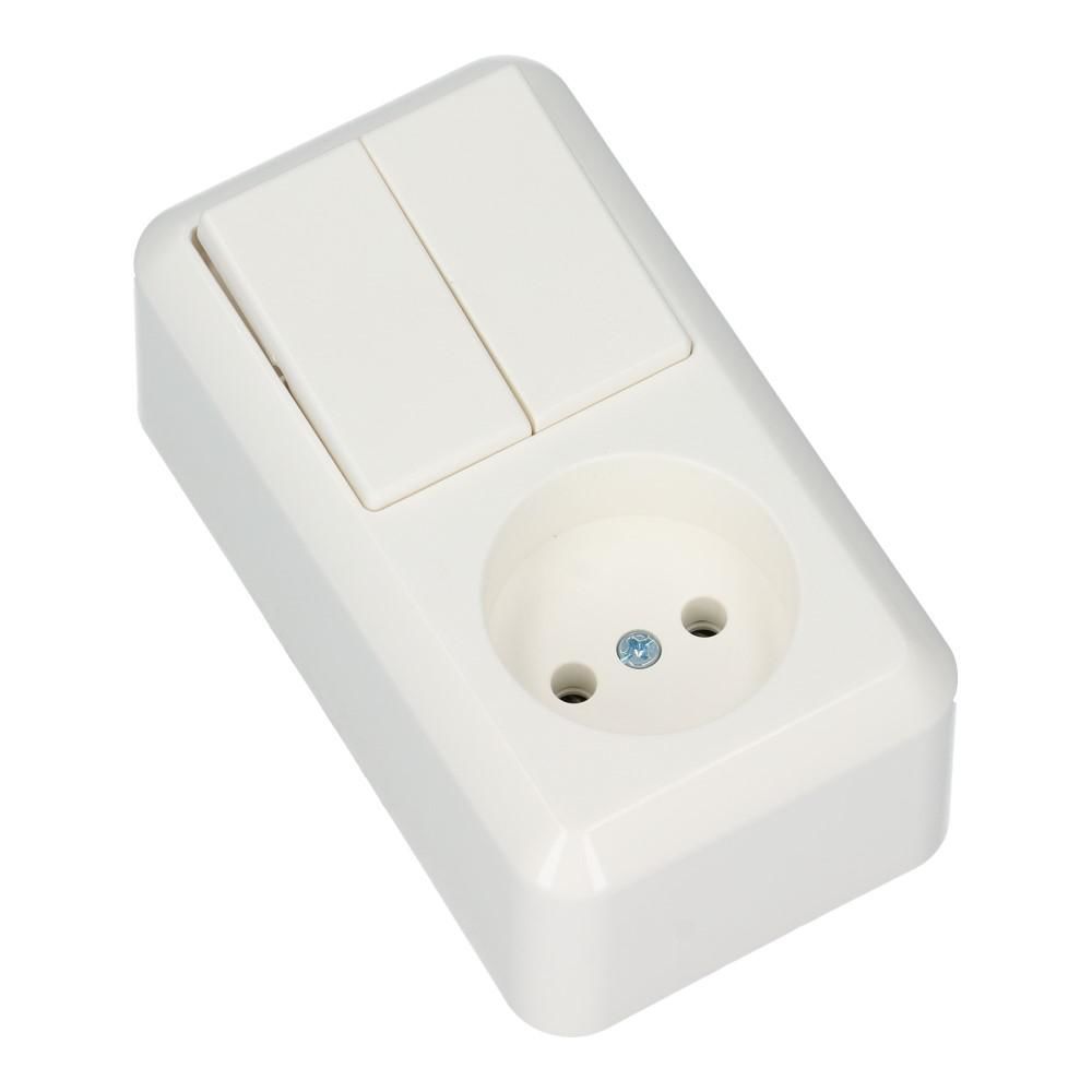 Wandcontactdoos + serieschakelaar CONTURA 9010