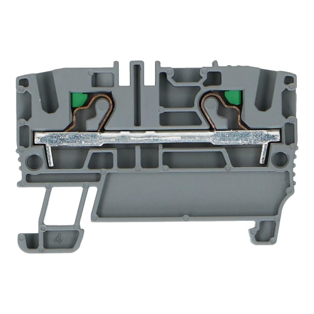Montageklem steek EFC 4mm² grijs 2 aansluitingen