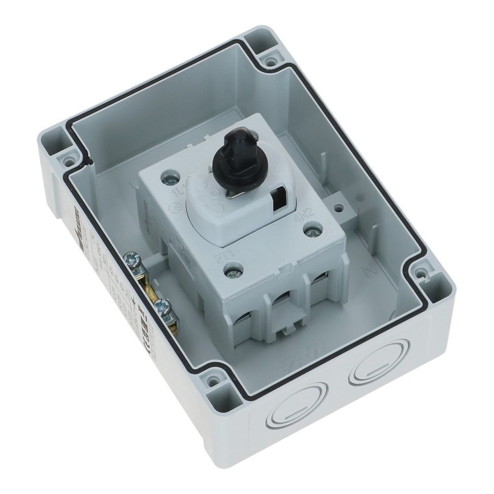 Werkschakelaar IP65 2 polig 40A 96x130x106mm zwart hendel ABS AC22-40A