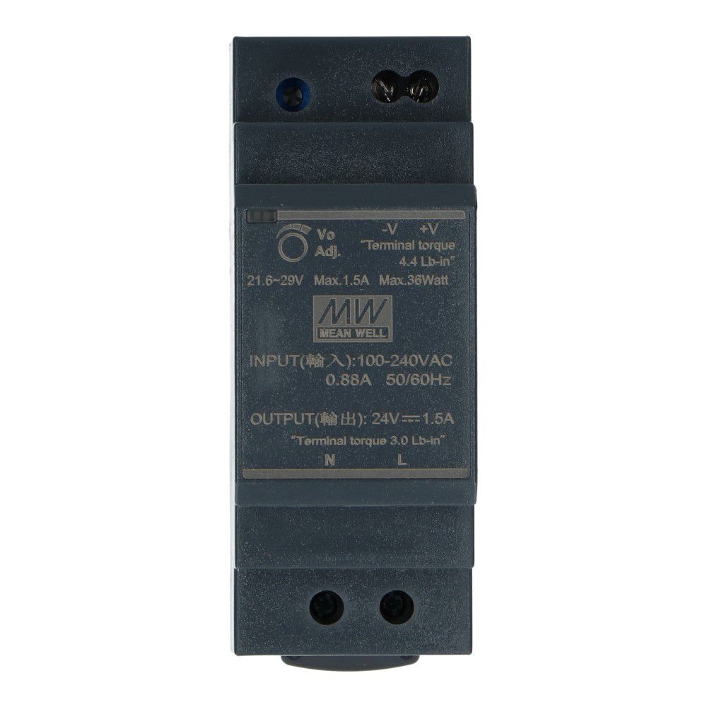 Voeding 24VDC 36W 1.5A dinrail ingang 85-264VAC