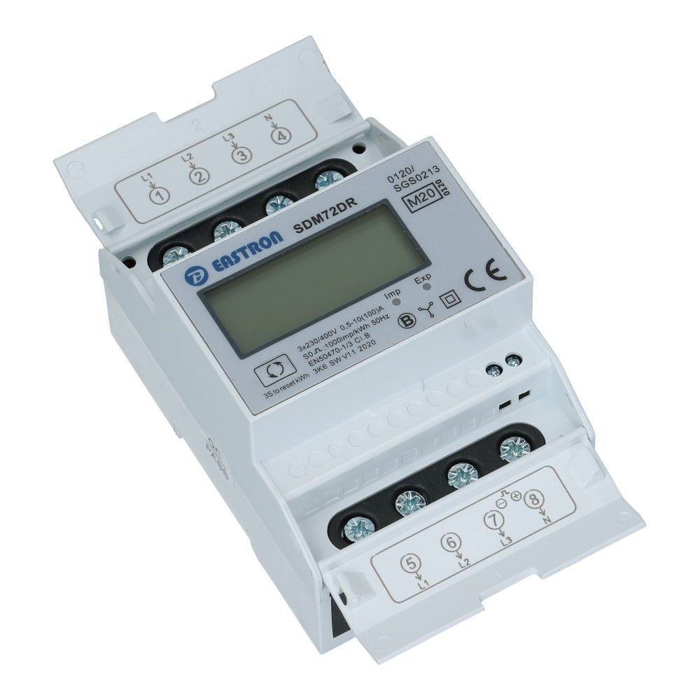 kWh meter 3 fase 10/100A MID Factureerbaar Reset