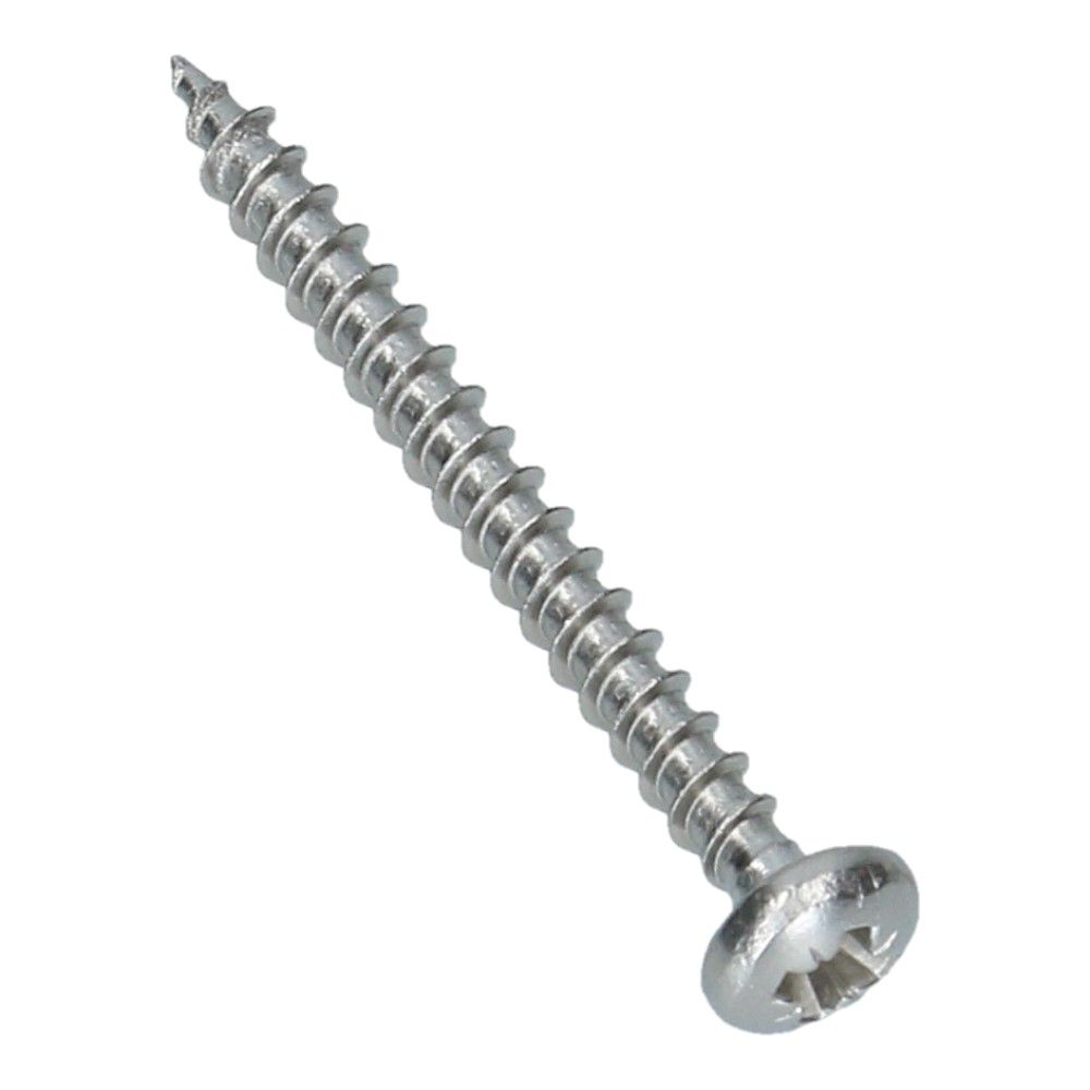 Spaanplaatschroef 3.5x35 bolkop RVS A2 PZ2 - 200 stuks