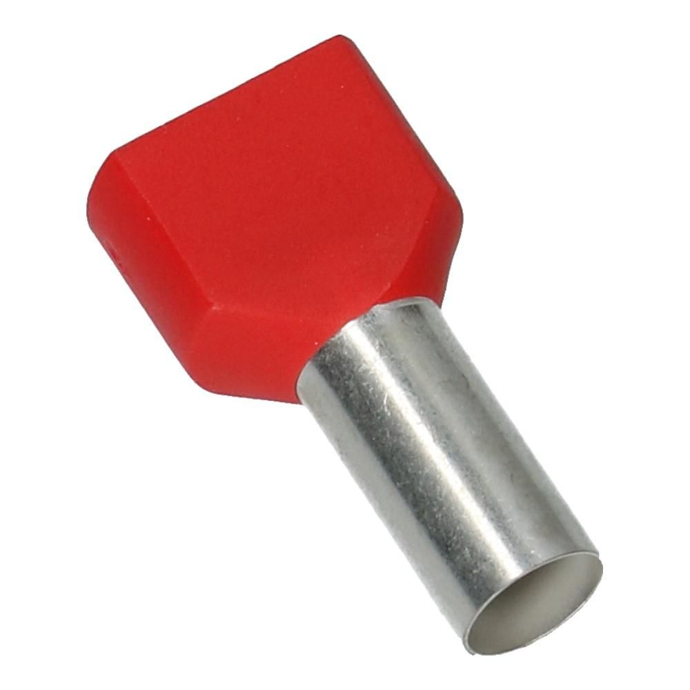 2x10.00mm² Rood Adereindhuls - 100 stuks