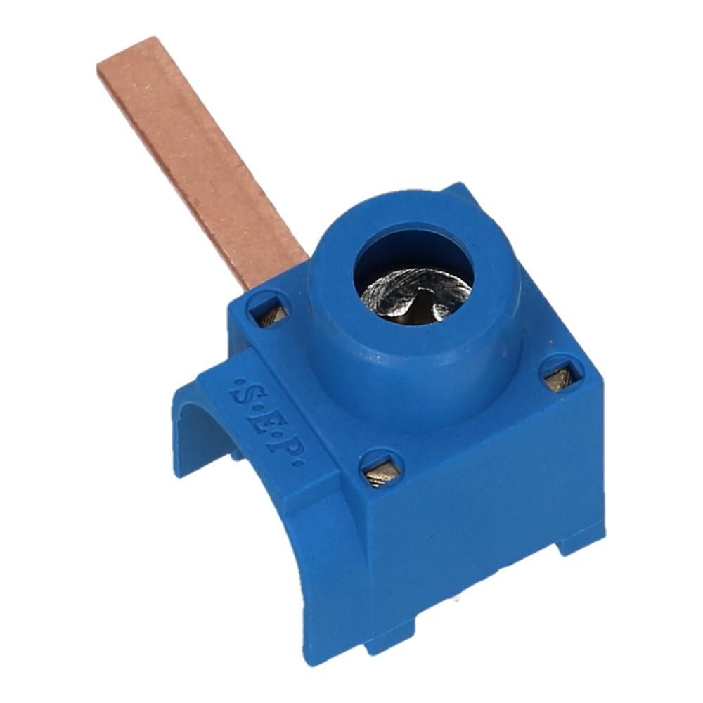 Aftakblok pin blauw 1 fase 50mm² stift 27mm zijkant