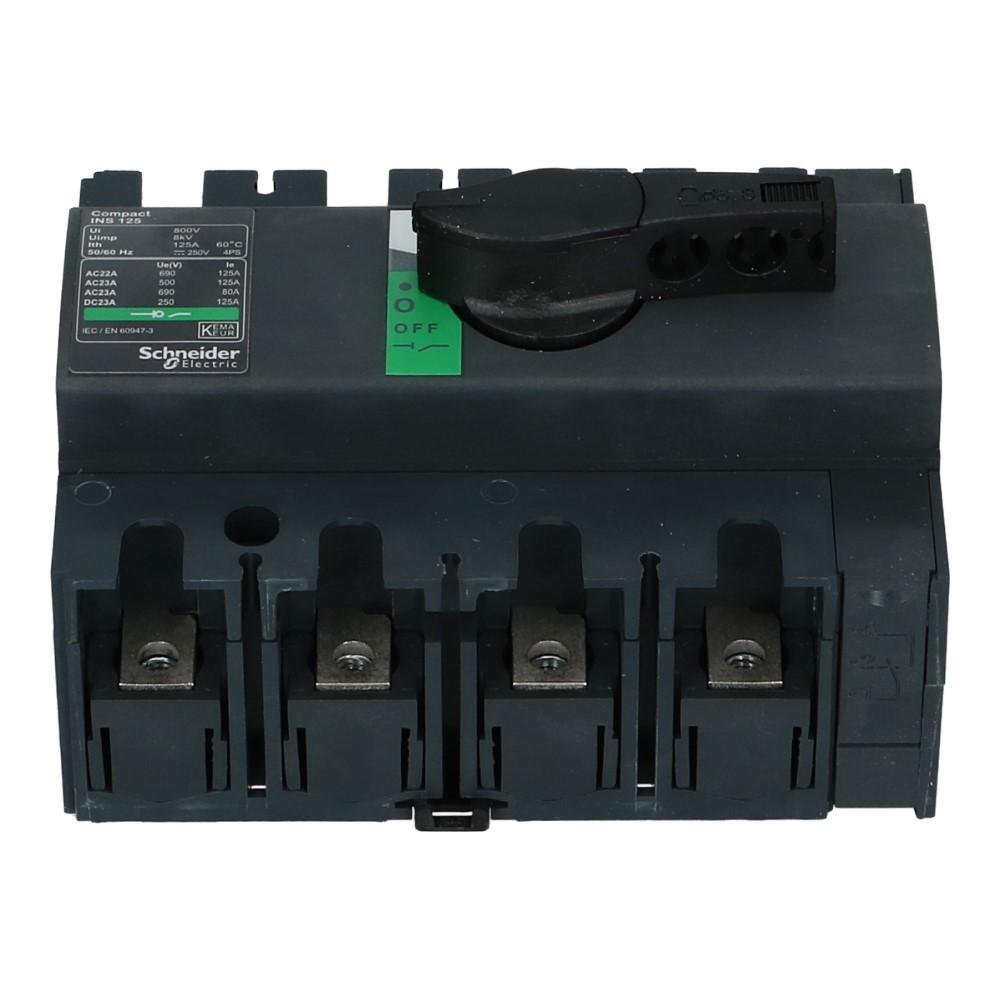 Lastschakelaar 4 polig 125A Compact INS125 hoofdschakelaar