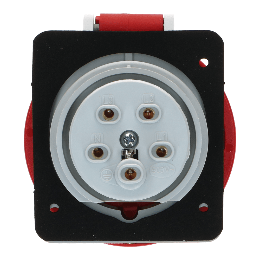 CEE female 5 polig 6H 16A IP67 inbouw wcd 380-415VAC