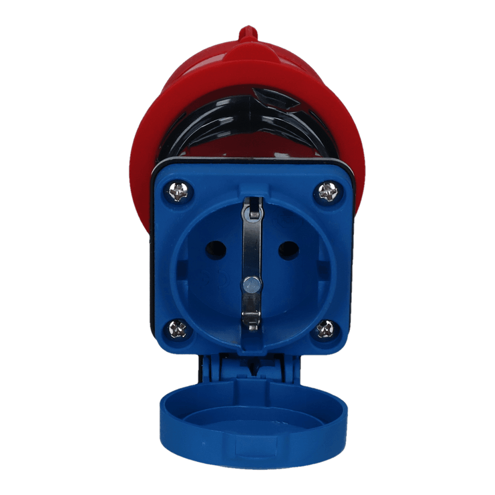 CEE adapter male 5 polig 6H 16A Schuko female IP54