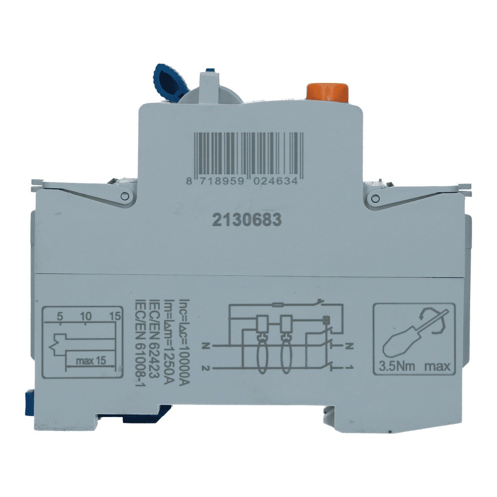 Aardlekschakelaar 40A 2 polig 30mA Type B 10kA RCD1
