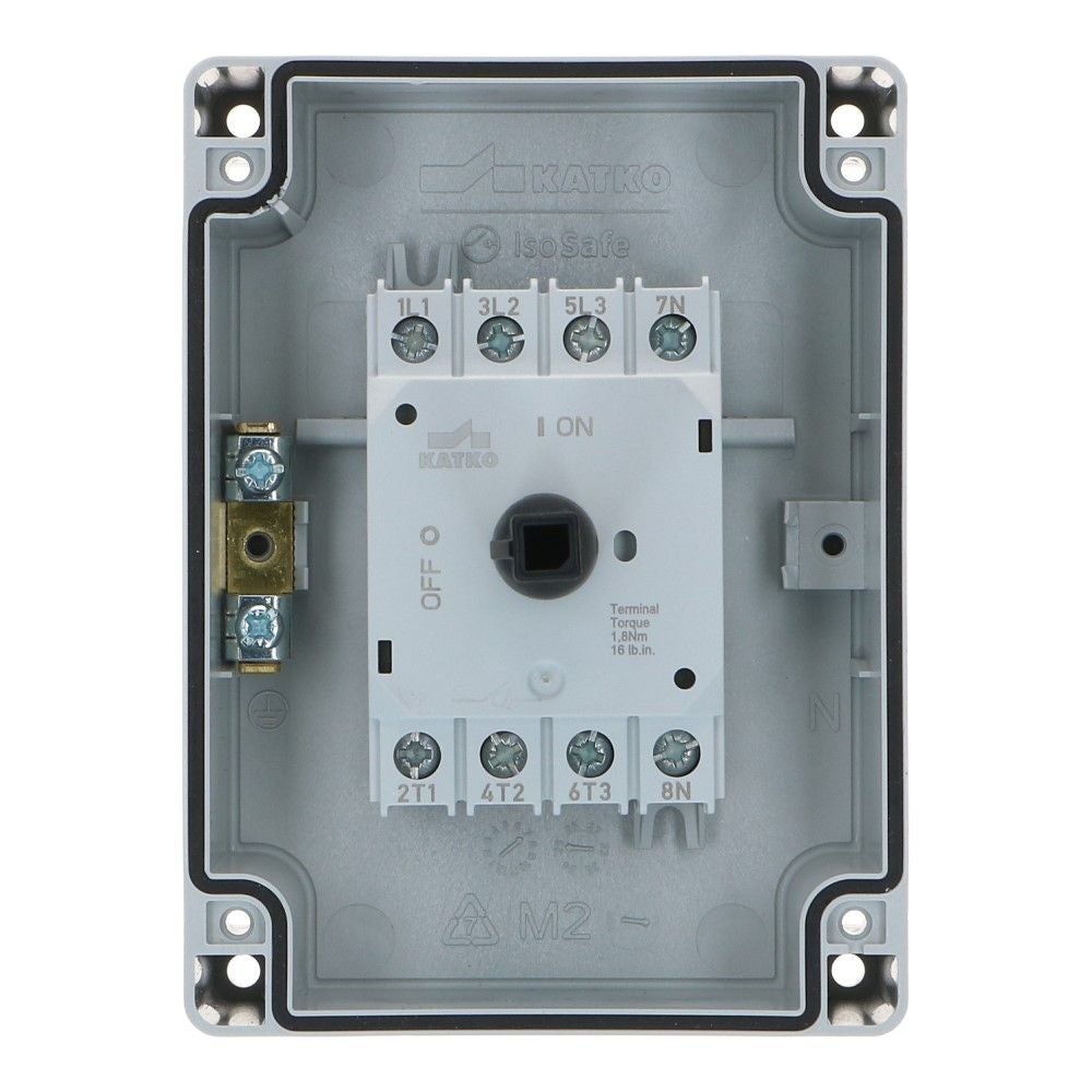 Werkschakelaar IP66 4 polig 40A 96x130x106mm zwart hendel PC AC22-25A