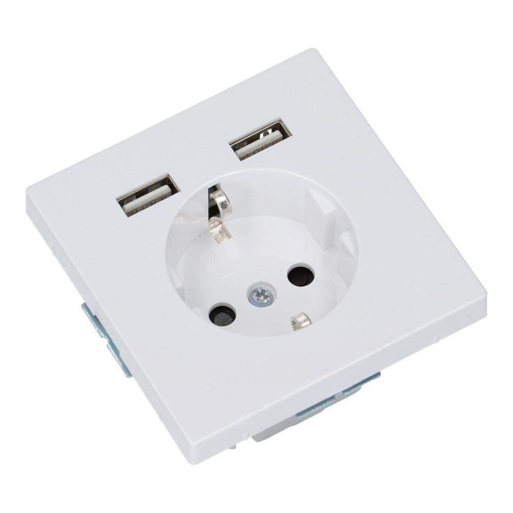 Wandcontactdoos met 2xUSB 2.4A SYSTEEM-D Lotus 9003