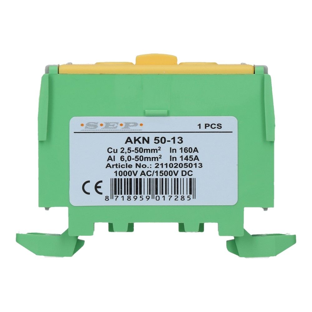 Aansluitklem AKN51 geel/groen 2.5mm² t/m 50mm²