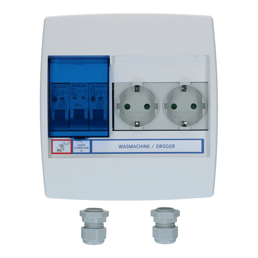PV verdeler Blue-line 2xwcd Aardlekautomaat 20A B 300mA