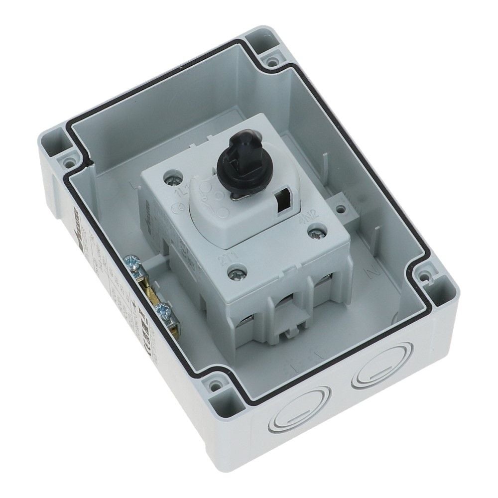 Werkschakelaar IP65 4 polig 40A 96x130x106mm zwart hendel ABS AC22-25A