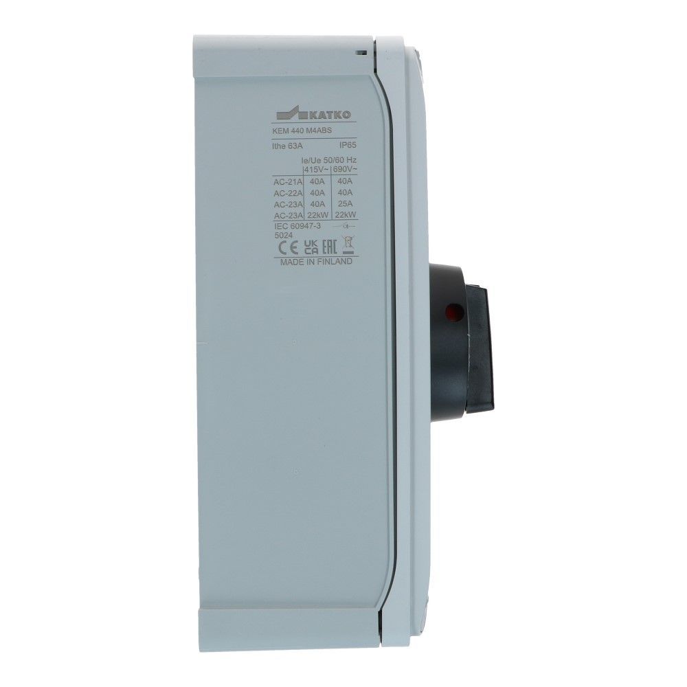 Werkschakelaar IP66 4 polig 40A 190x270x138mm zwart hendel ABS AC22-40A