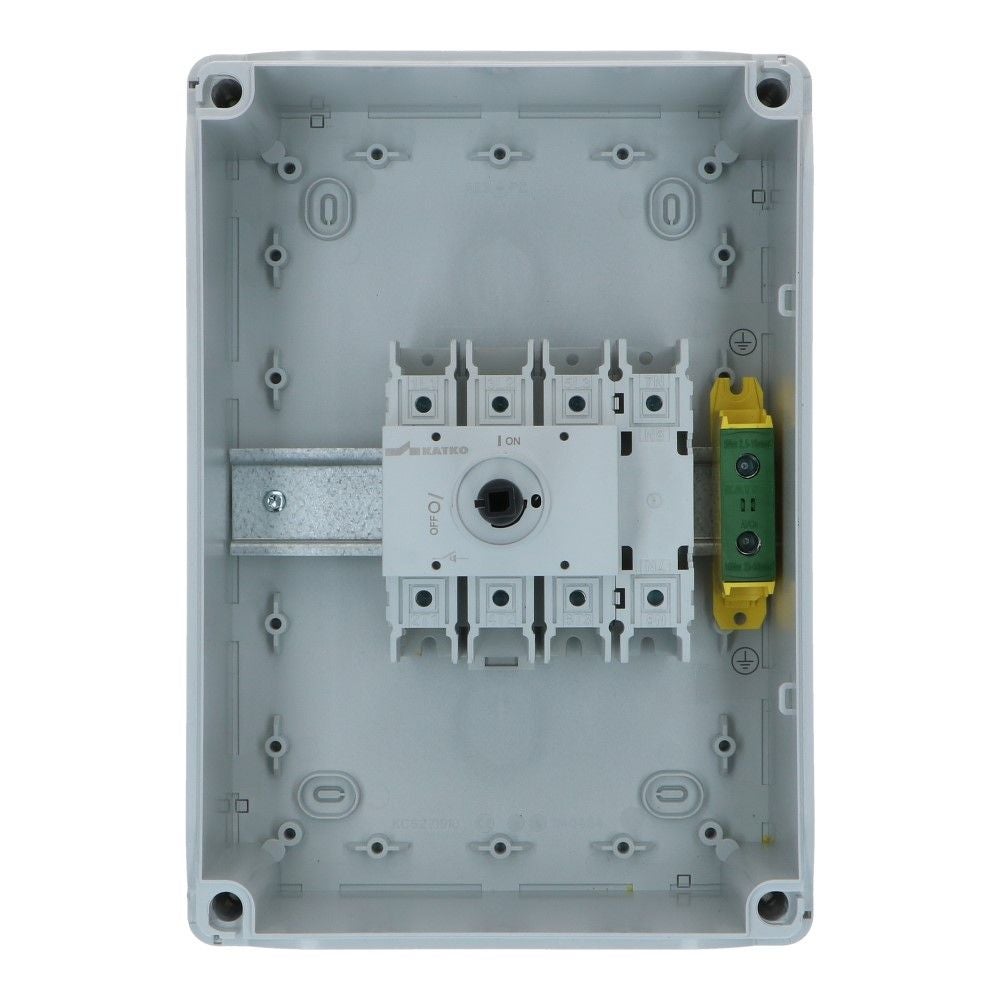 Werkschakelaar IP65 4 polig 160A 190x270x138mm zwart hendel Polycarb. AC22-125A