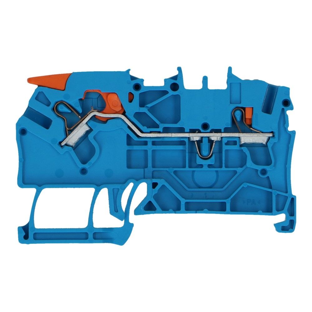 WAGO montageklem hendel en drukknop 2.5mm² blauw