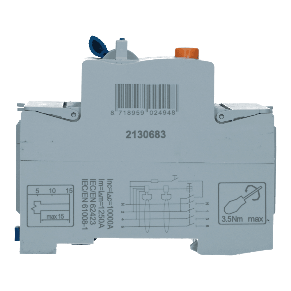 Aardlekschakelaar 40A 4 polig 30mA Type B 10kA RCD1