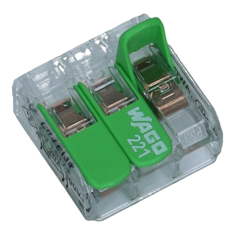 WAGO Green serie verbindingsklem 3 voudig 0.14-4mm² soepel en massief - 50 stuks