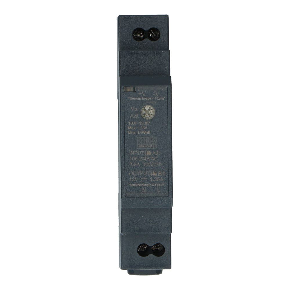 Voeding 12VDC 15W 1.25A dinrail ingang 85-264VAC
