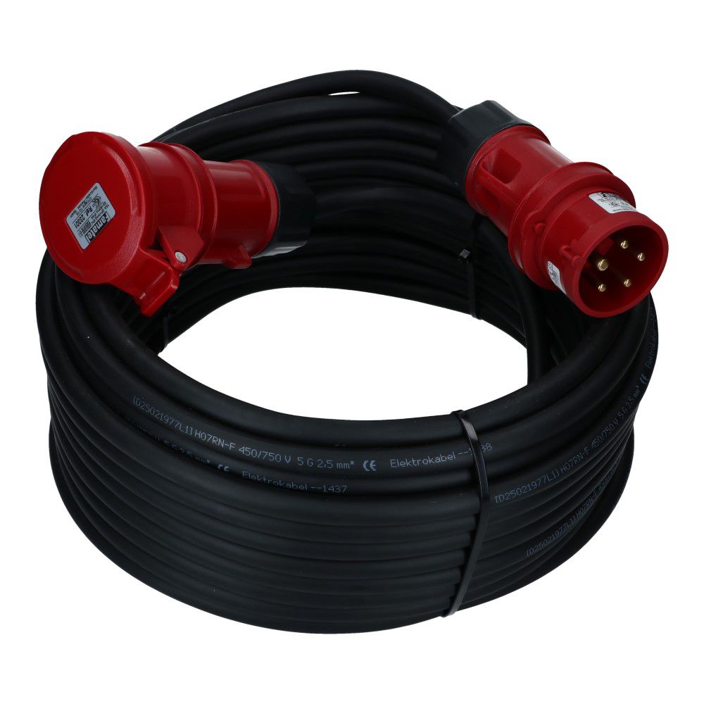 CEE verlengkabel 5 polig 16A 5x2.5mm² 25 meter IP44 H07RN-F