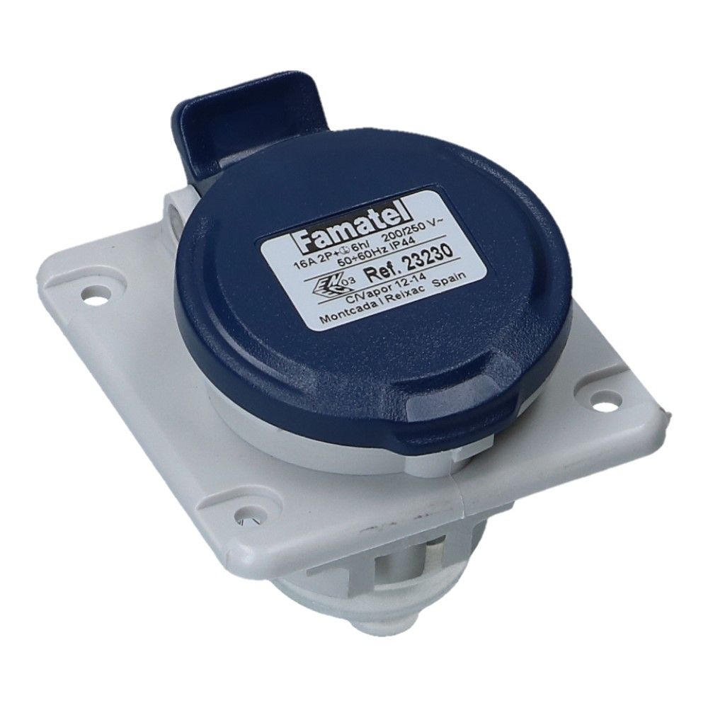 CEE female 3 polig 6H 16A IP54 inbouw wcd 220-240VAC