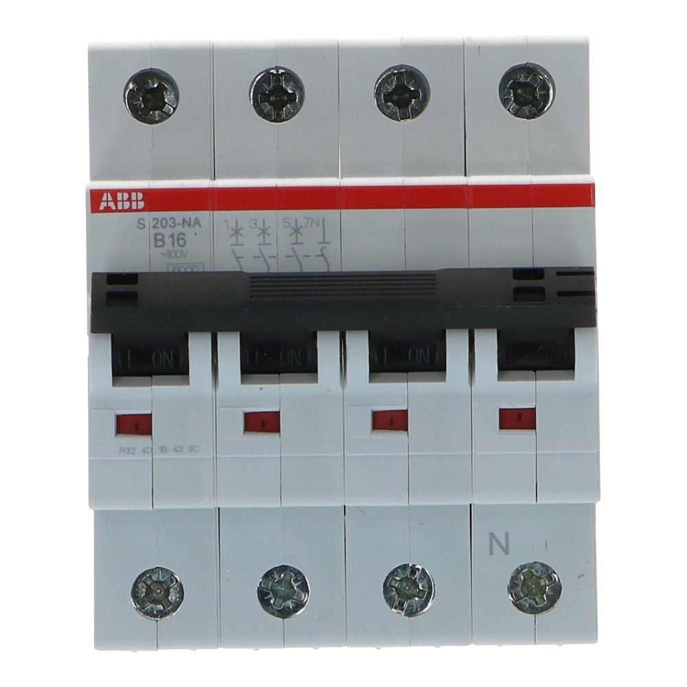 ABB Installatieautomaat 3 polig + nul B16 6kA S203-B16NA