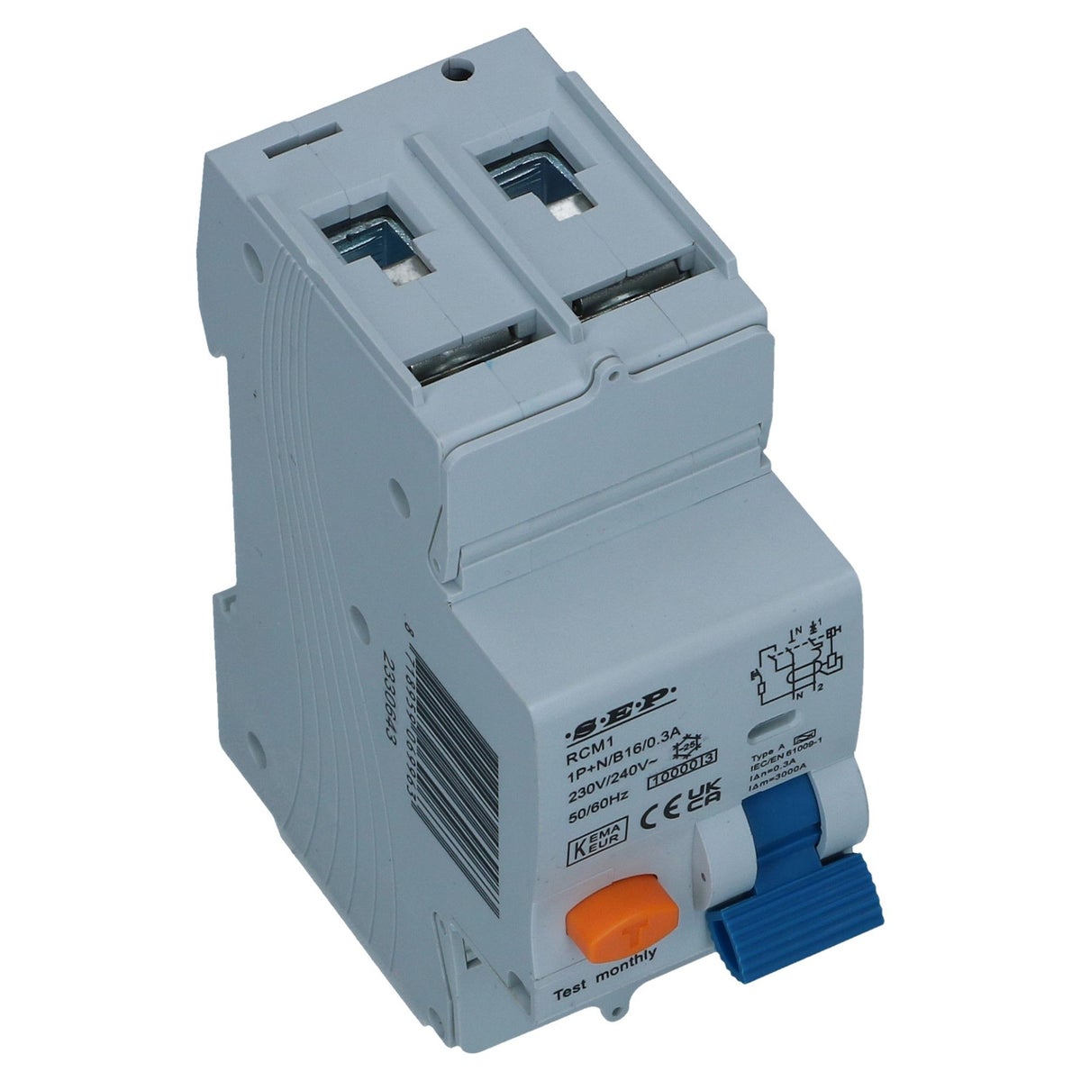 Aardlekautomaat B 50A 1 polig + nul 100mA 10kA RCM1